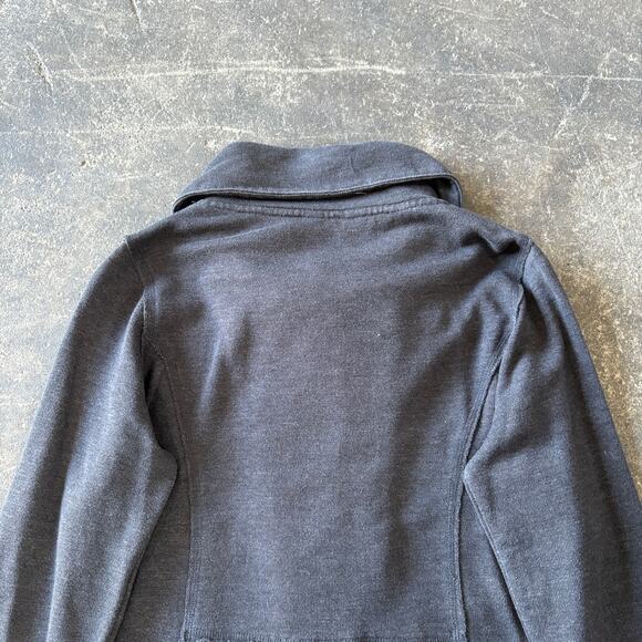 Eddie Bauer Wrap Sweater Size L Gray Cardigan One Button Knit Outdoor Casual - Picture 5 of 11